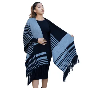 Jacquard Striped Poncho