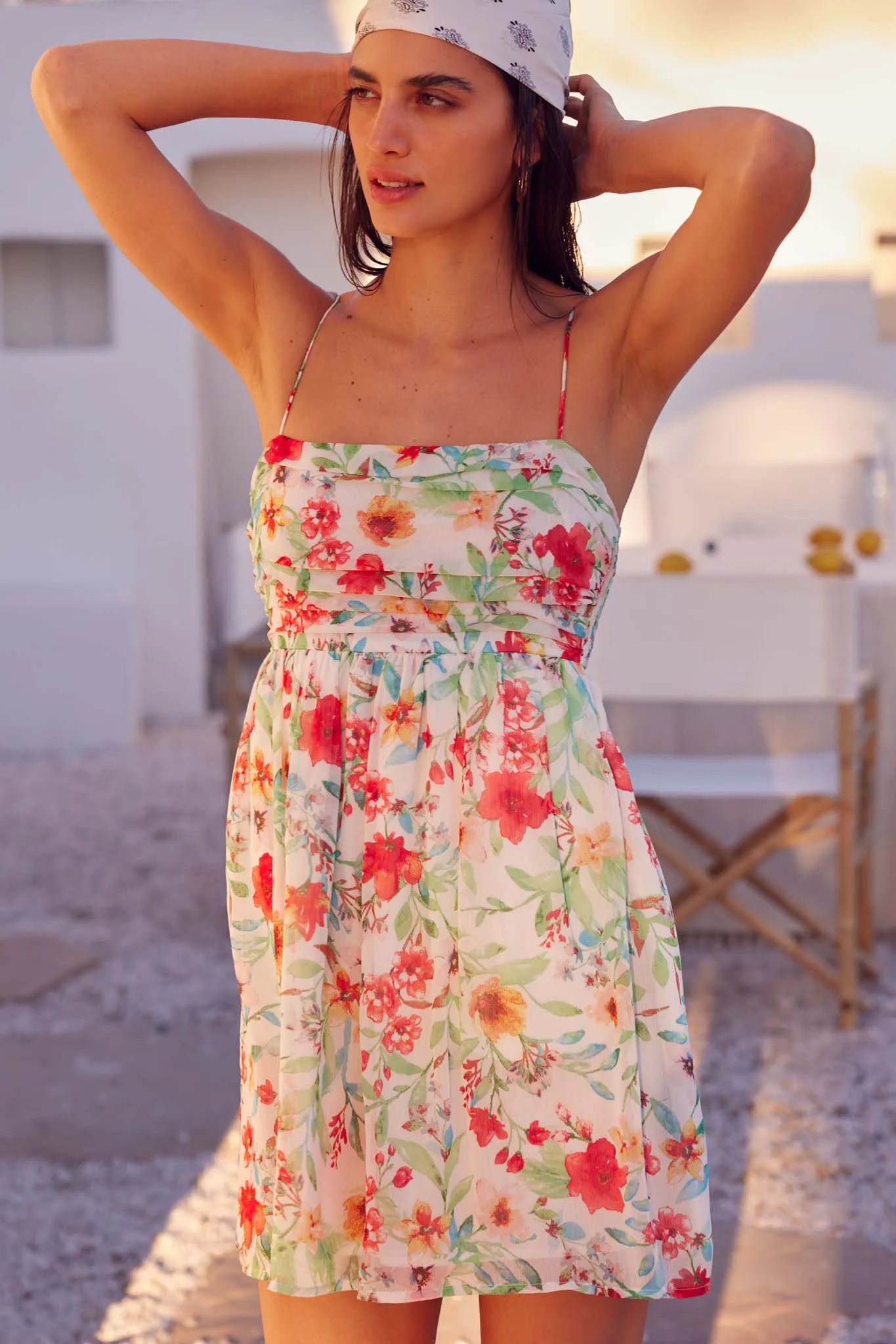 Jamaican Me Crazy Floral Chiffon Mini Sundress