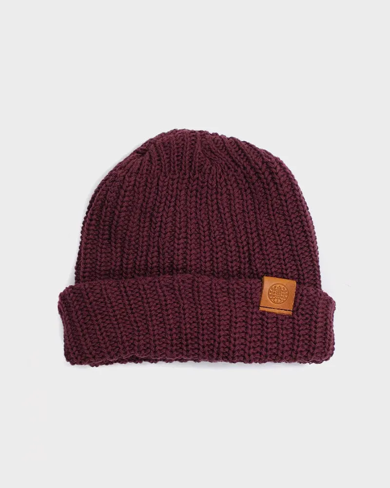 Kiriko Original Knit Cap, Burgundy, 6 ˝