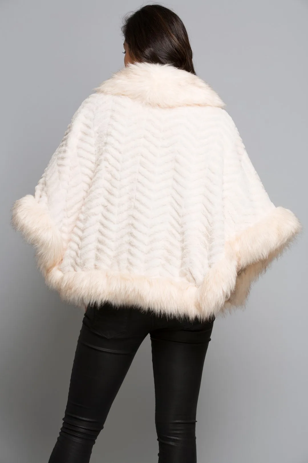 Ladies Faux Fur Poncho