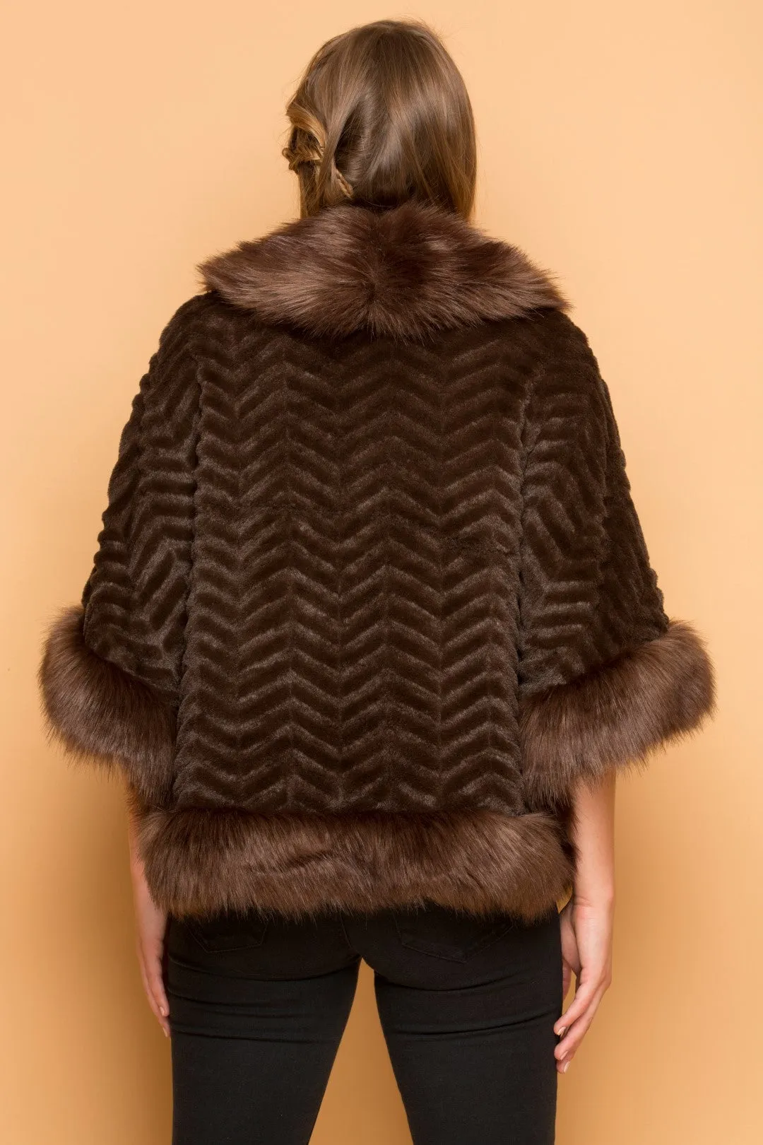 Ladies Faux Fur Poncho