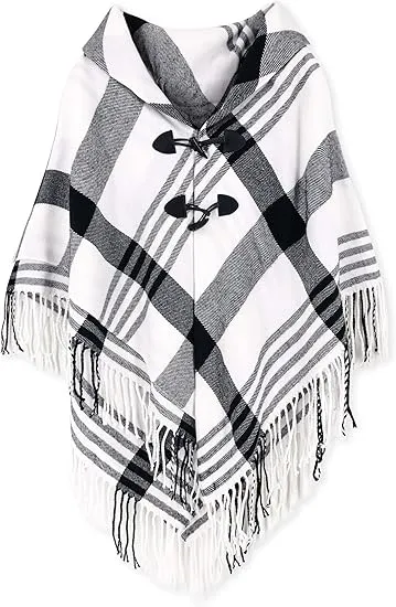 Latte Winter Chic Plaid Poncho Cardigan