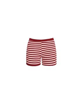 MARLA SHORTS BURGUNDY PINK STRIPE