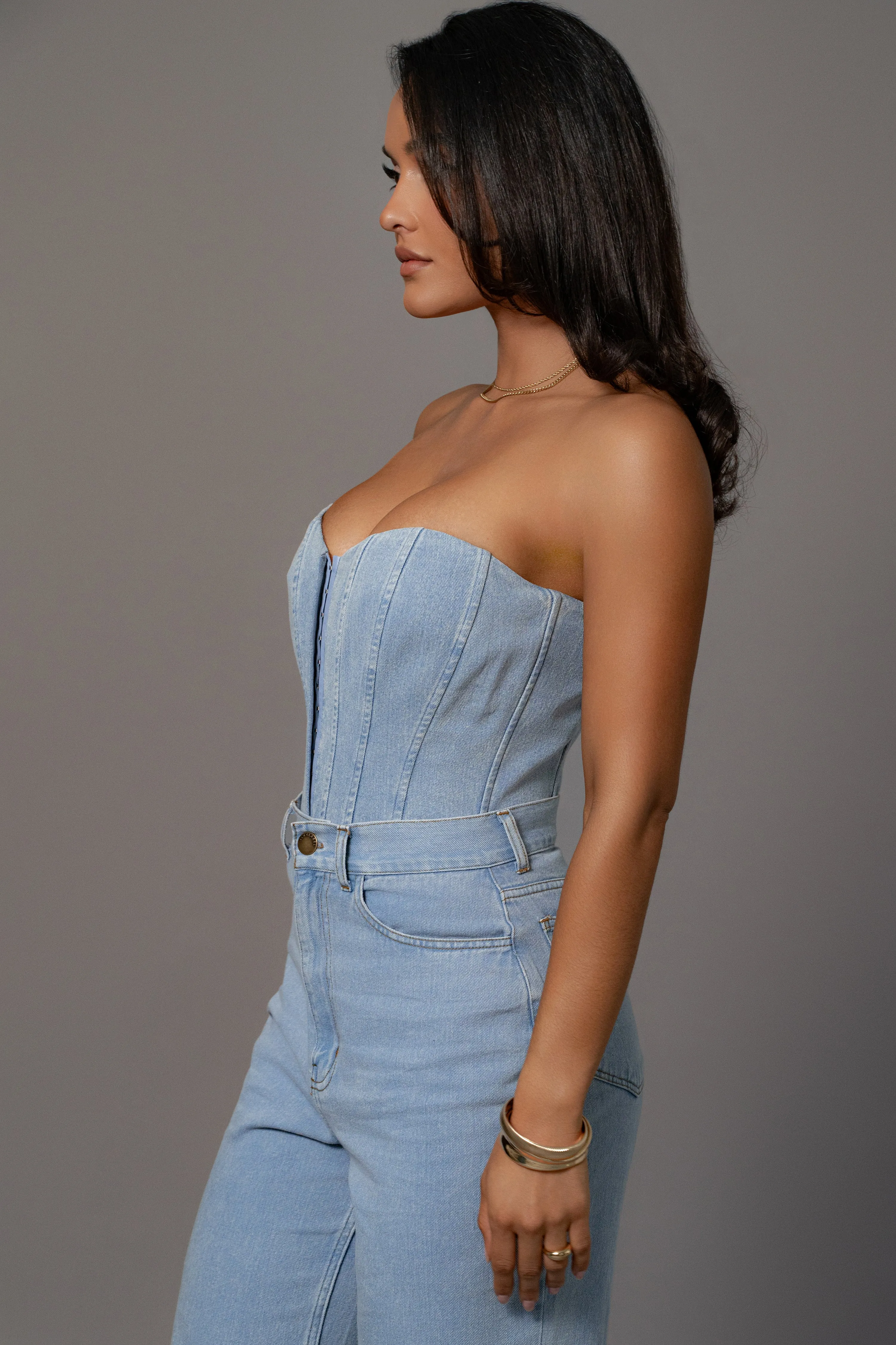 Medium Wash Denim Britney Corset