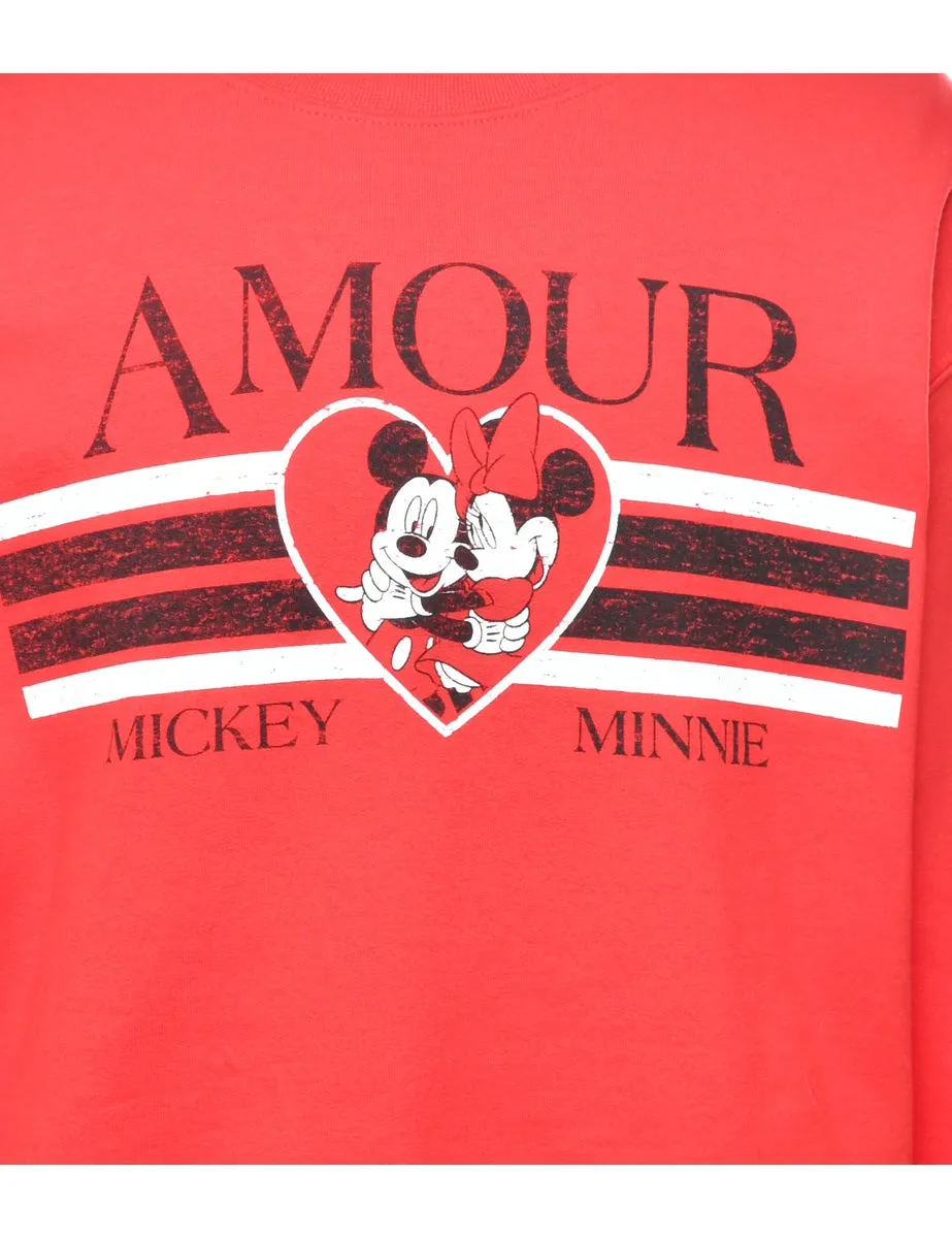 Mickey & Minnie Mouse Cartoon Sweatshirt - M