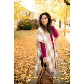 Mocha Grid Poncho