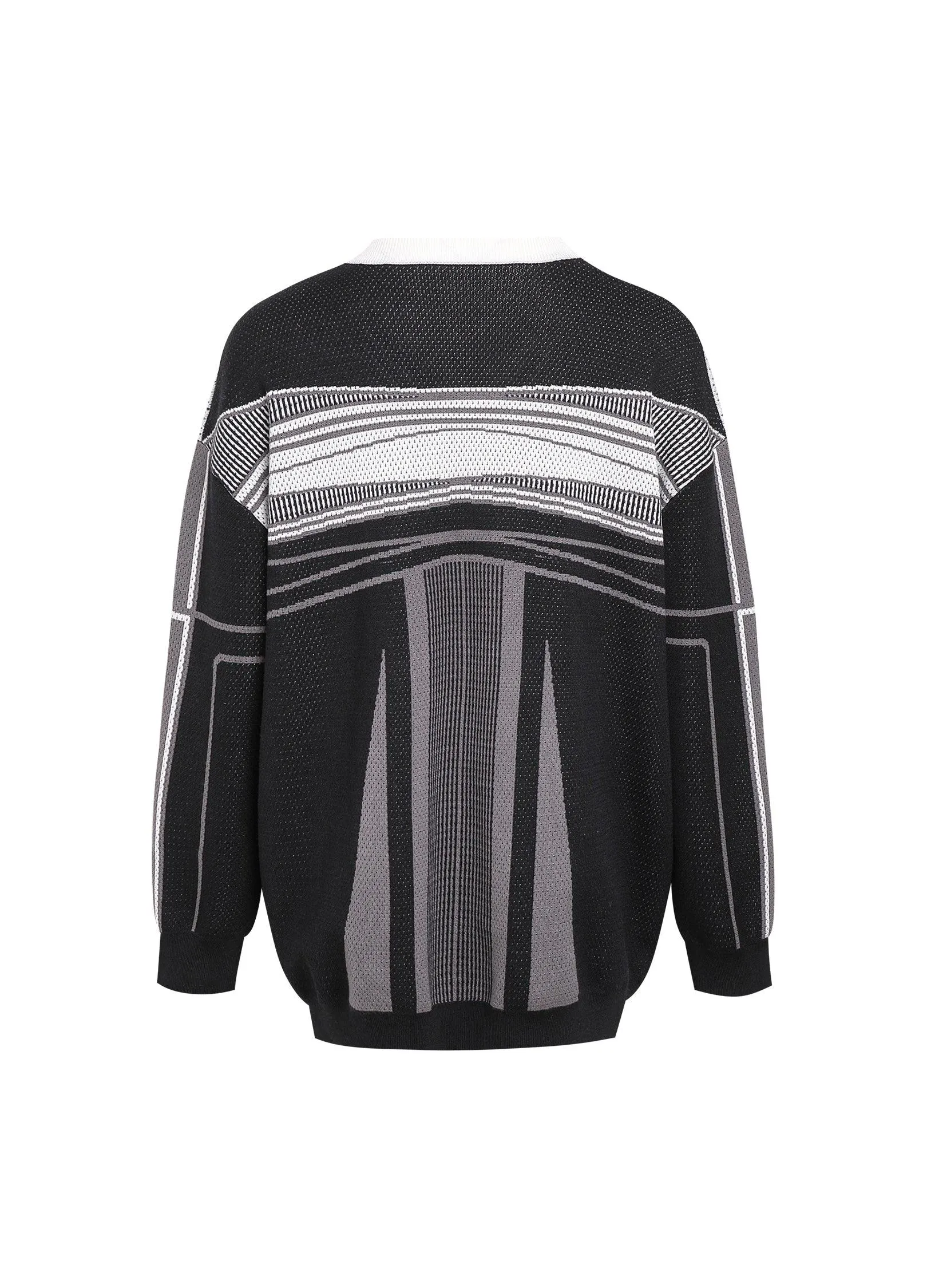 Monochrome Striped Knit Sweater