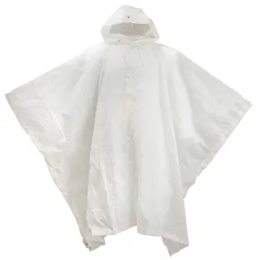 NEW White Swiss Army Snow Rain Poncho Waterproof