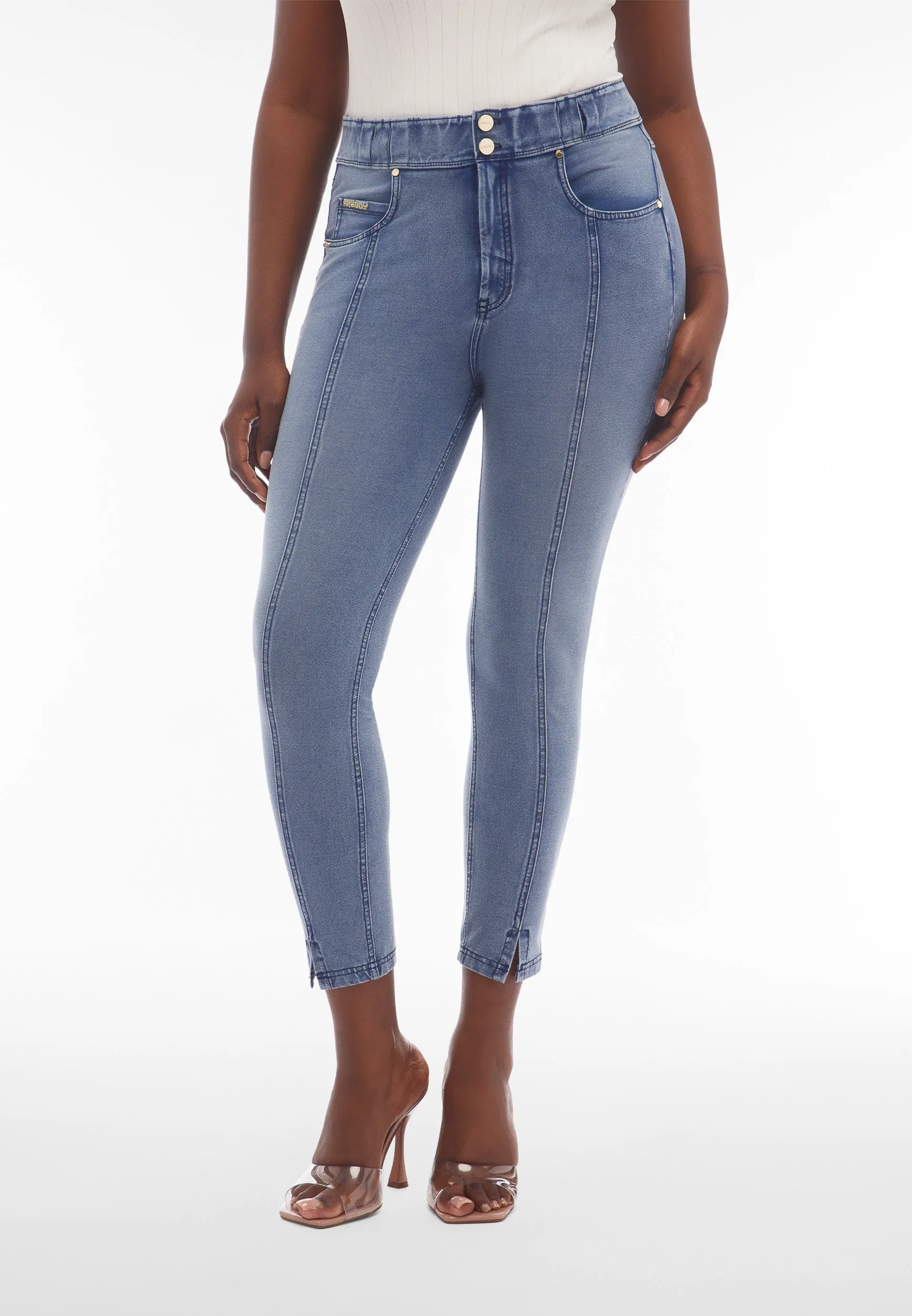 (NOW4HS404ORG-J108B) Ankle Length N.O.W.® Organic Denim Jeans with Leg Details