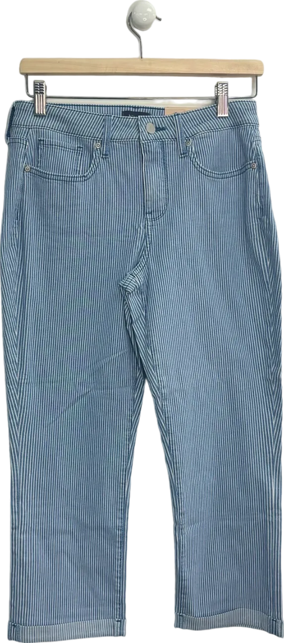 NYDJ Blue Pinstripe Chloe Crop  Jeans Size UK 14