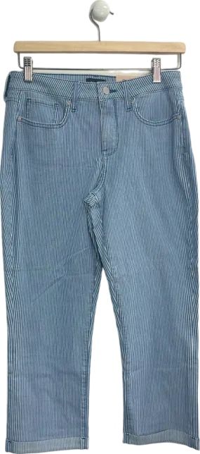 NYDJ Blue Pinstripe Chloe Crop  Jeans Size UK 14