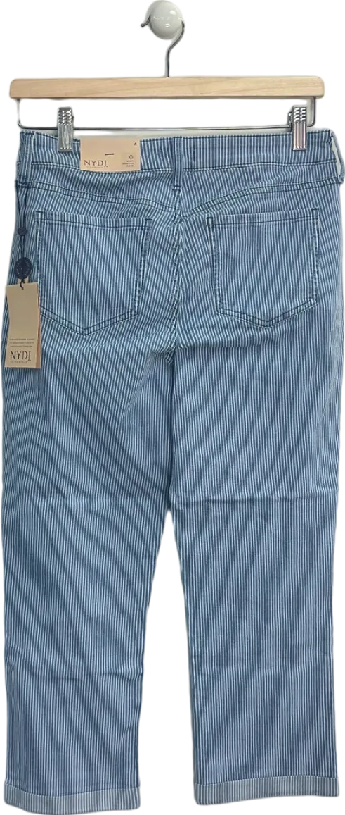 NYDJ Blue Pinstripe Chloe Crop  Jeans Size UK 14