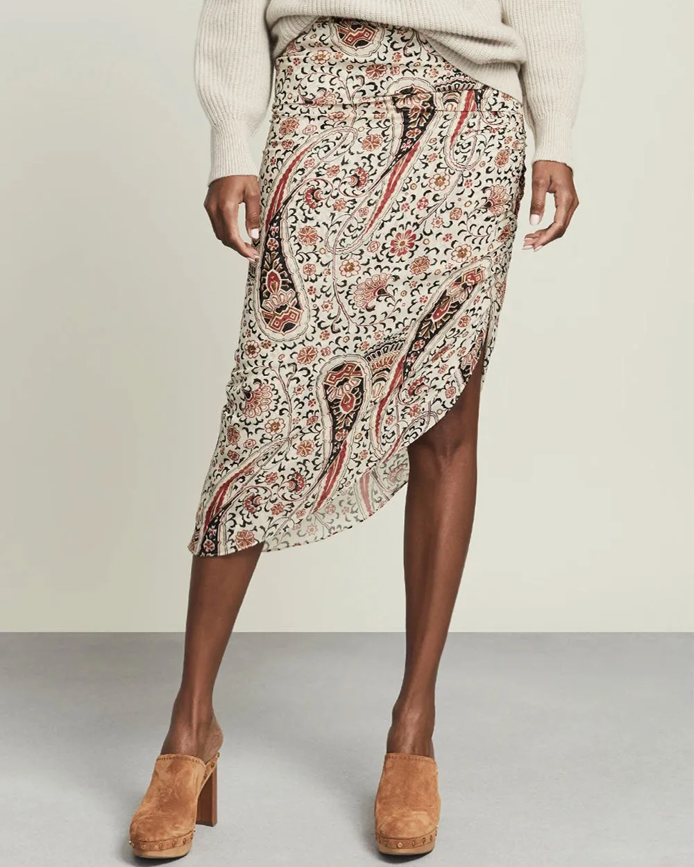 Oat Paisley Herst Midi Skirt