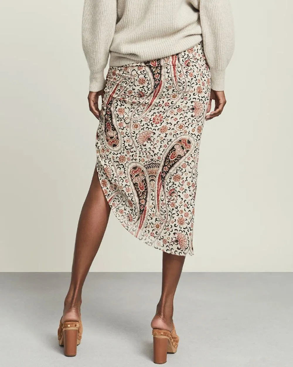 Oat Paisley Herst Midi Skirt