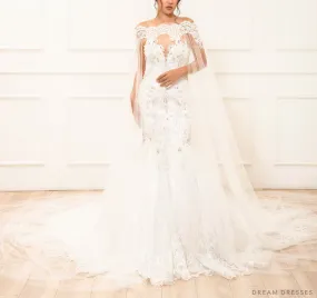 Off Shoulder Lace Bridal Cape (#LAYLA)