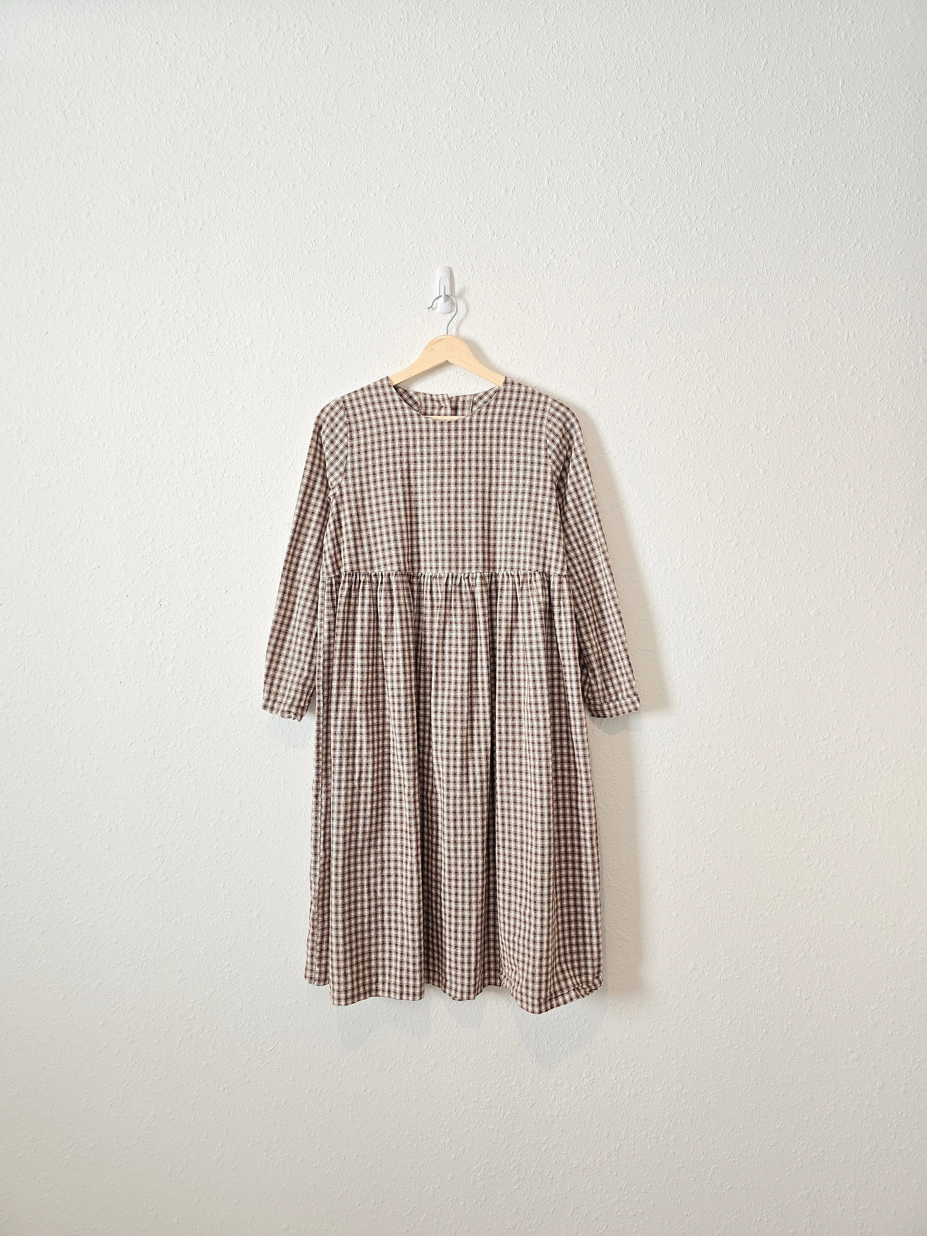 Olive Plaid Babydoll Dress (XS/S)