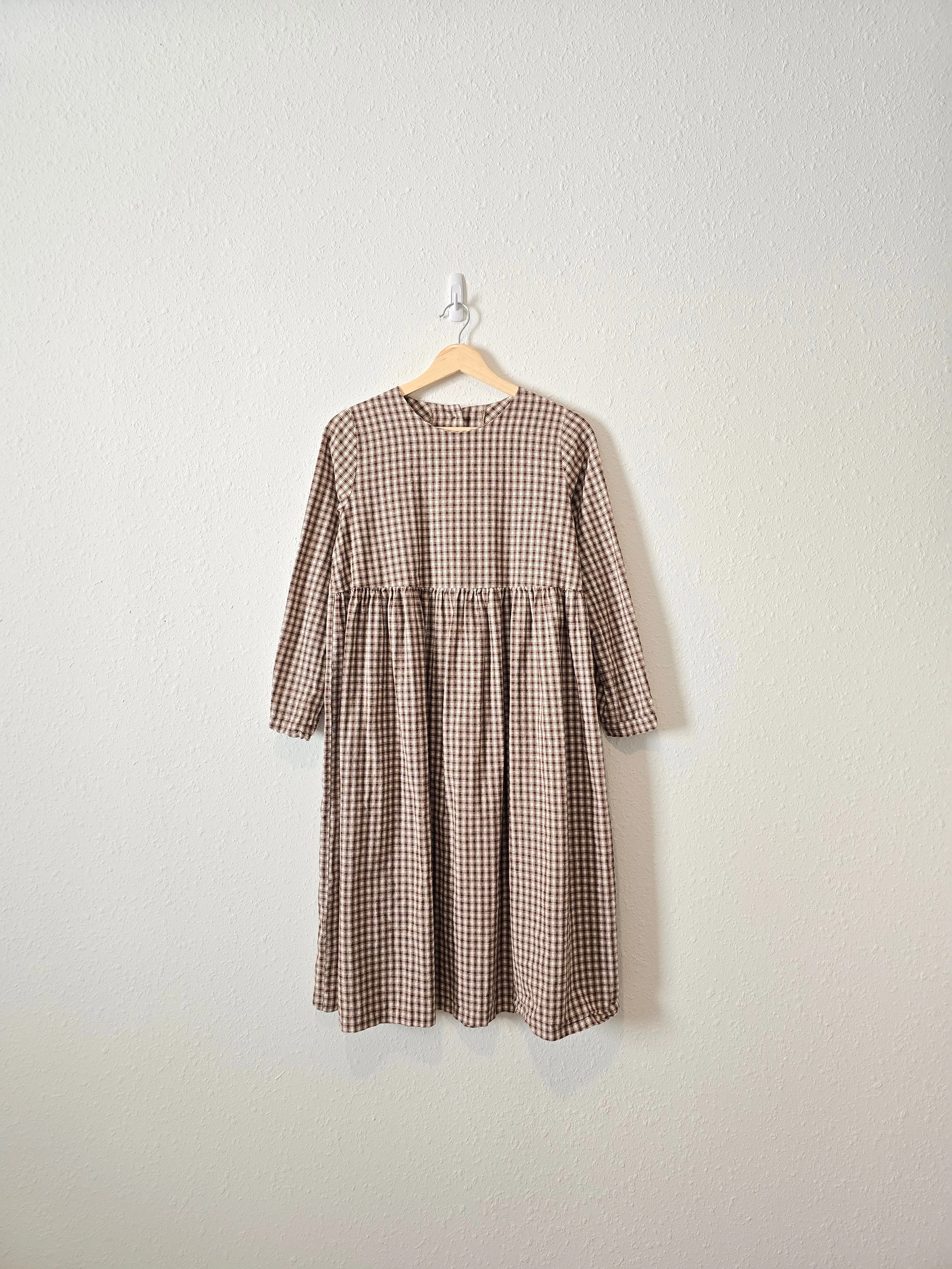 Olive Plaid Babydoll Dress (XS/S)