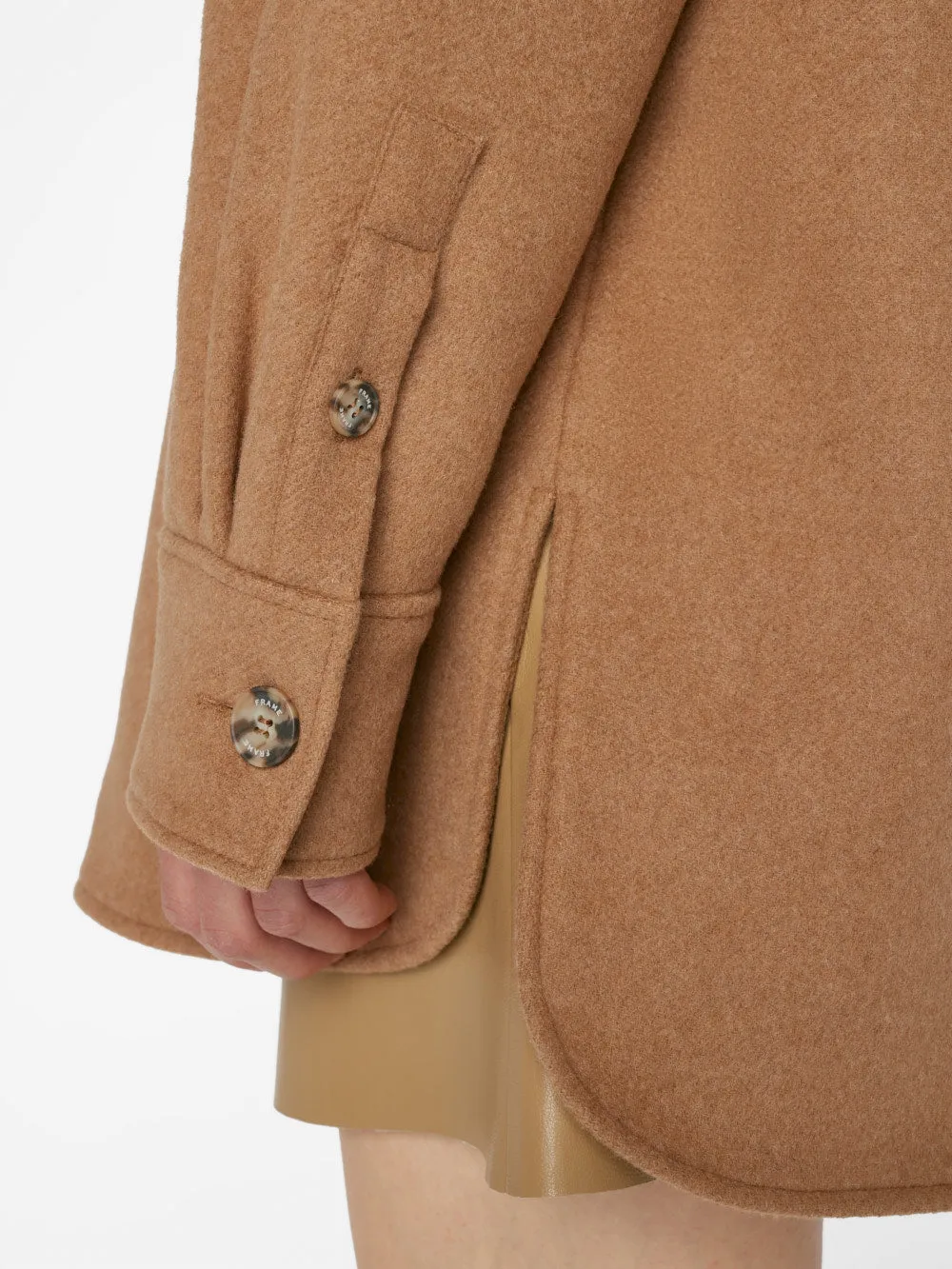 Oversized Trucker Shirt Jacket -- Light Camel