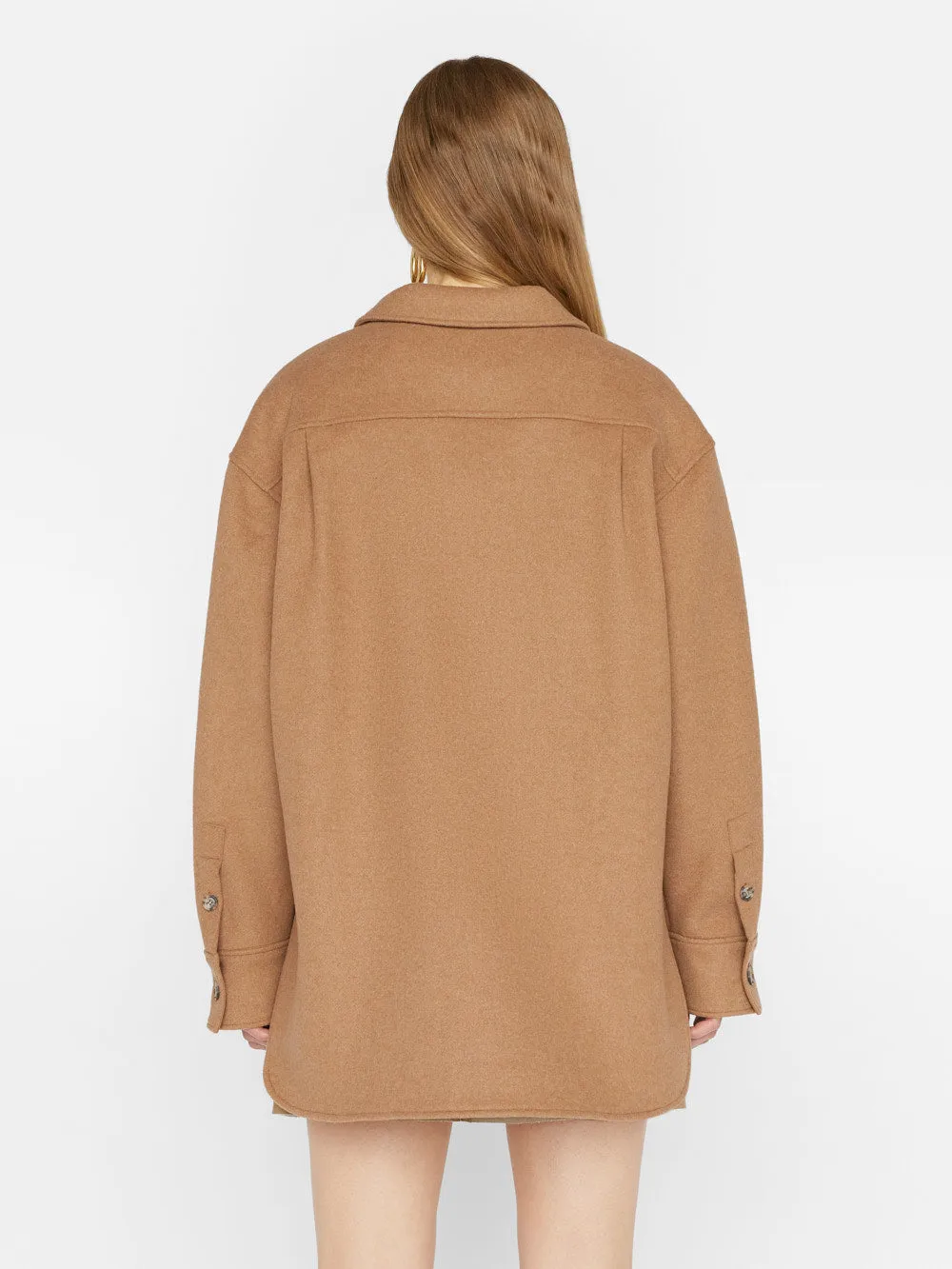 Oversized Trucker Shirt Jacket -- Light Camel