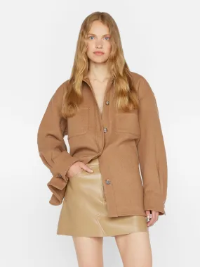 Oversized Trucker Shirt Jacket -- Light Camel