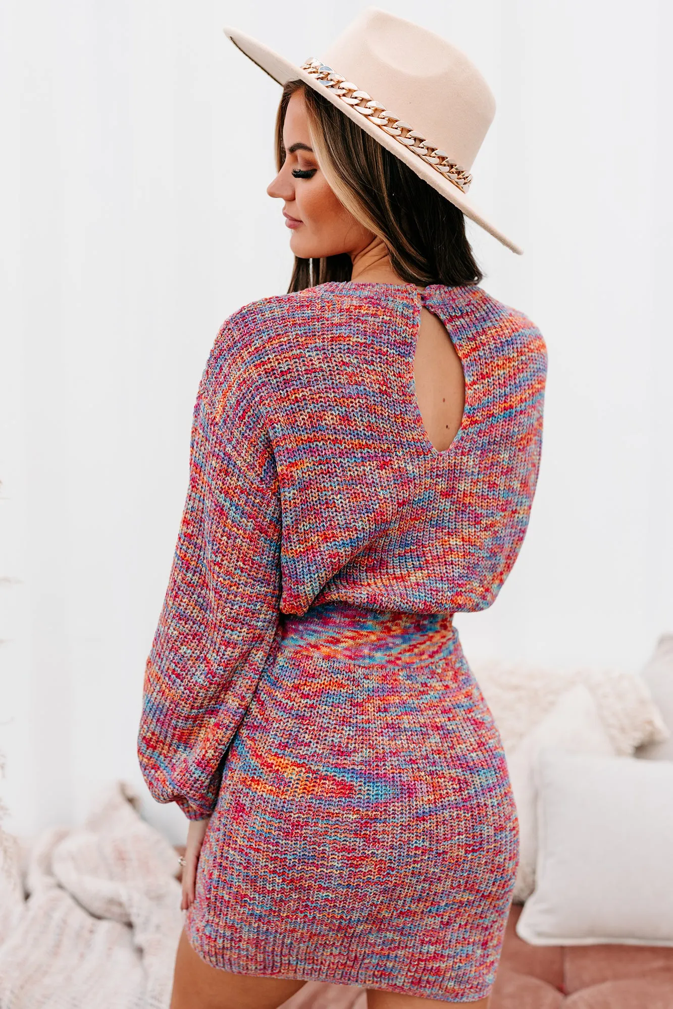 Pebbles Rainbow Knit Sweater Dress (Multi)