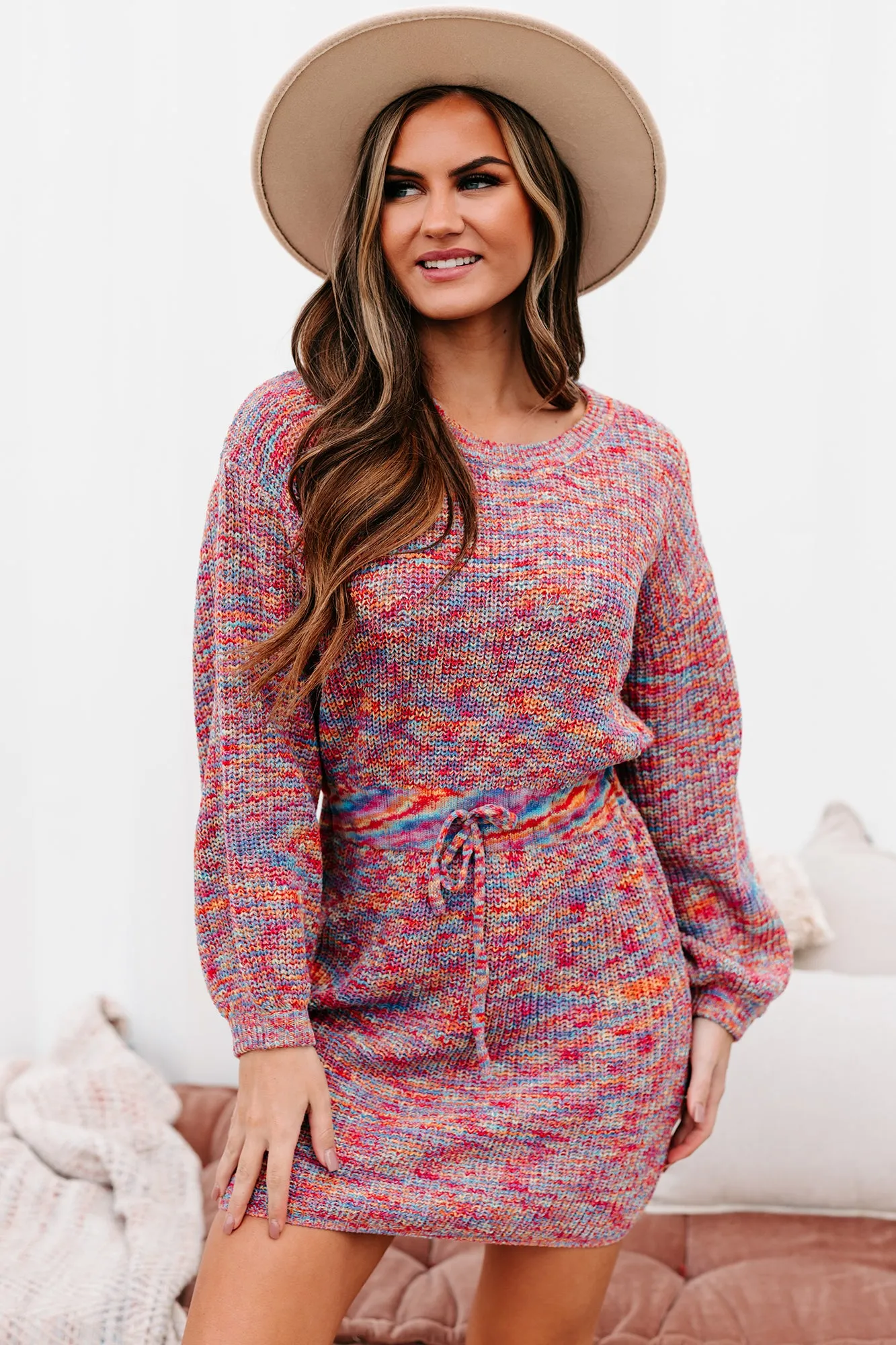 Pebbles Rainbow Knit Sweater Dress (Multi)