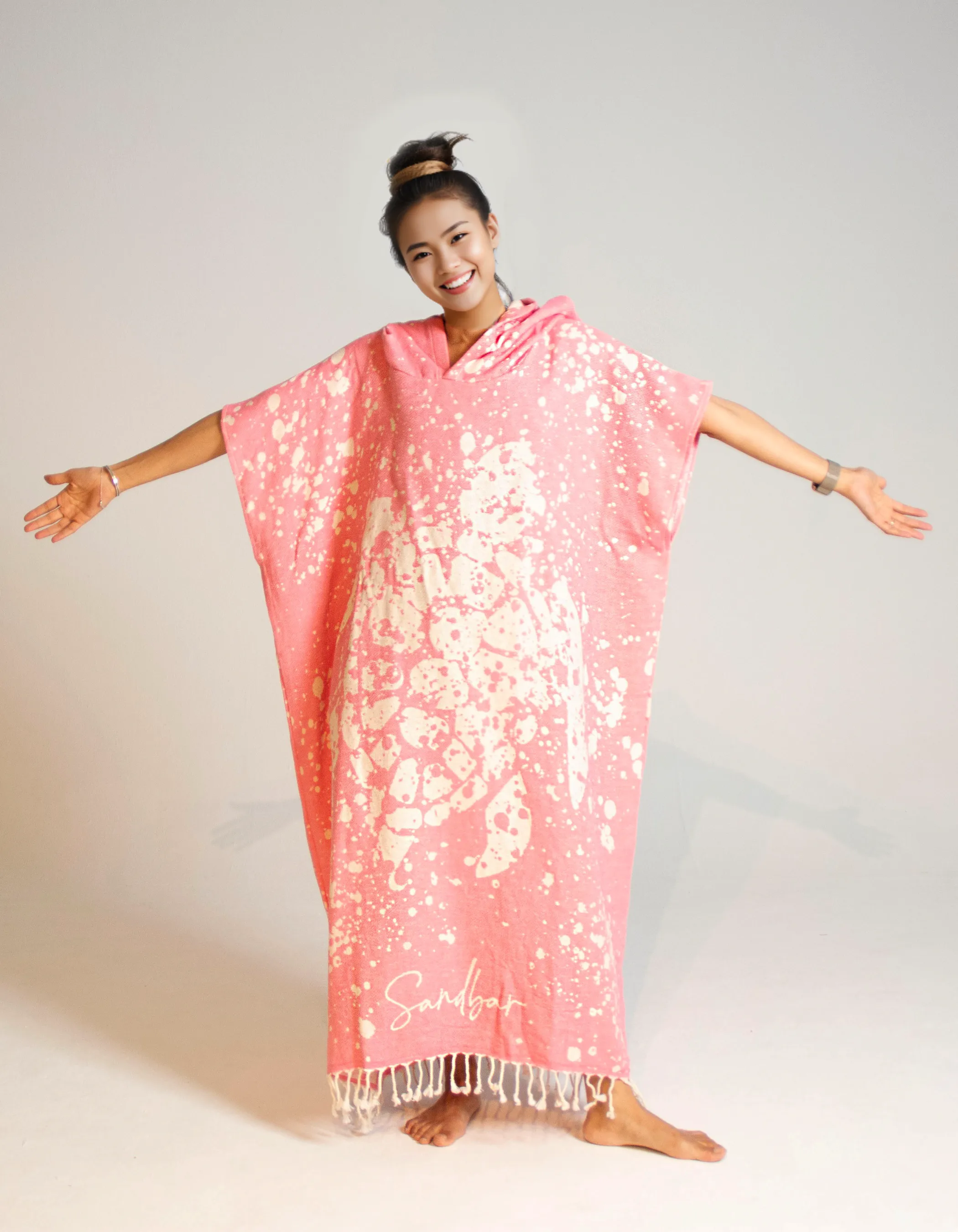 Pink Turkish Cotton Adult Poncho Towel