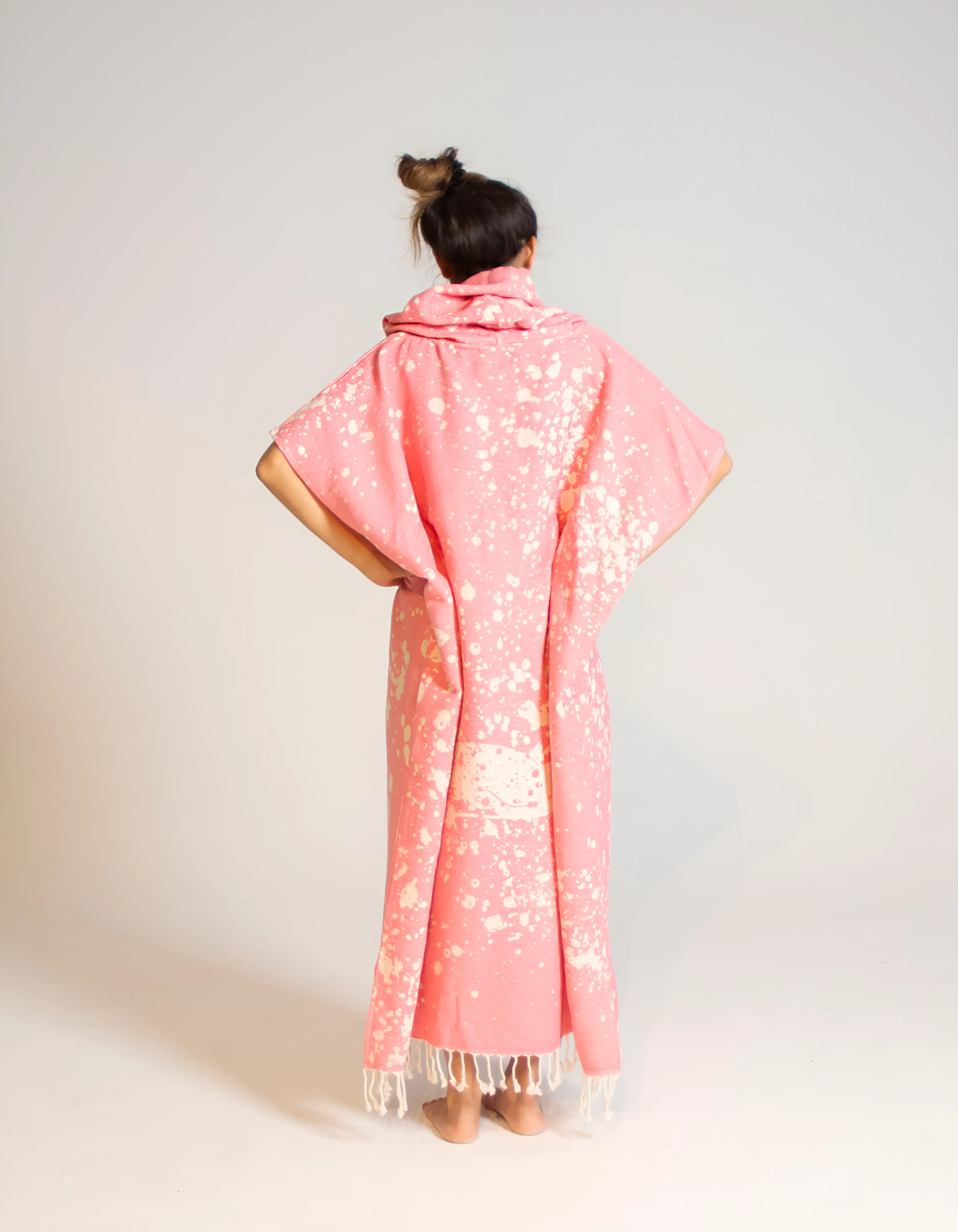 Pink Turkish Cotton Adult Poncho Towel