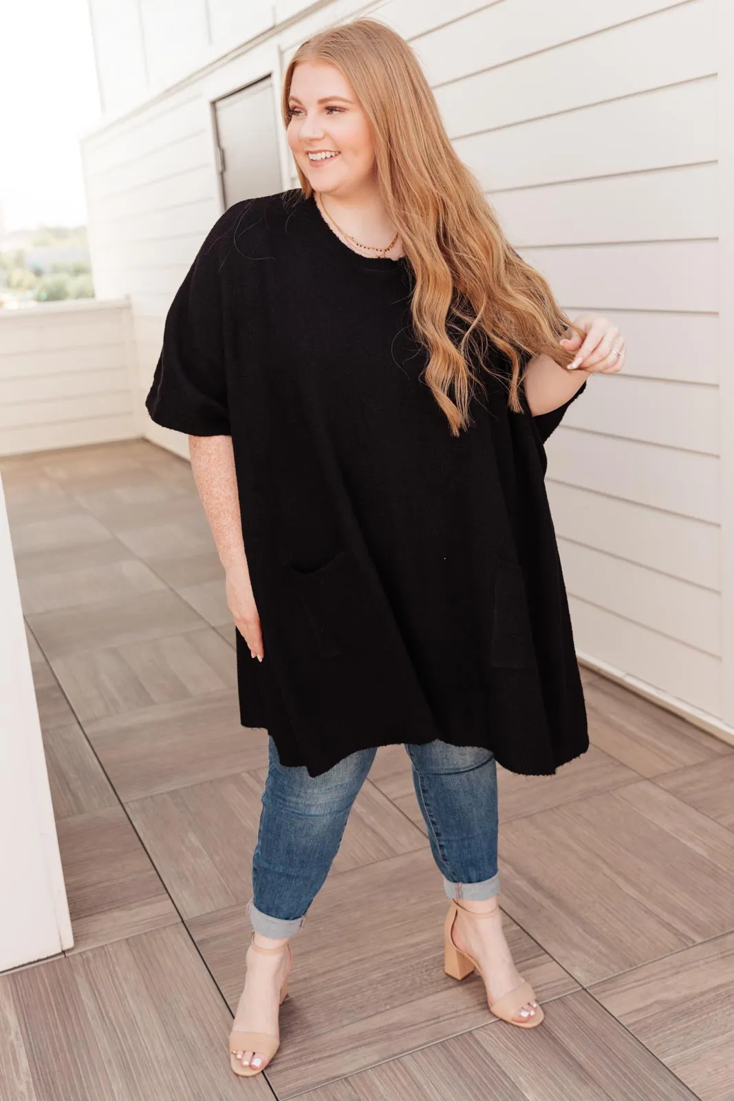 Pocket Poncho in Black