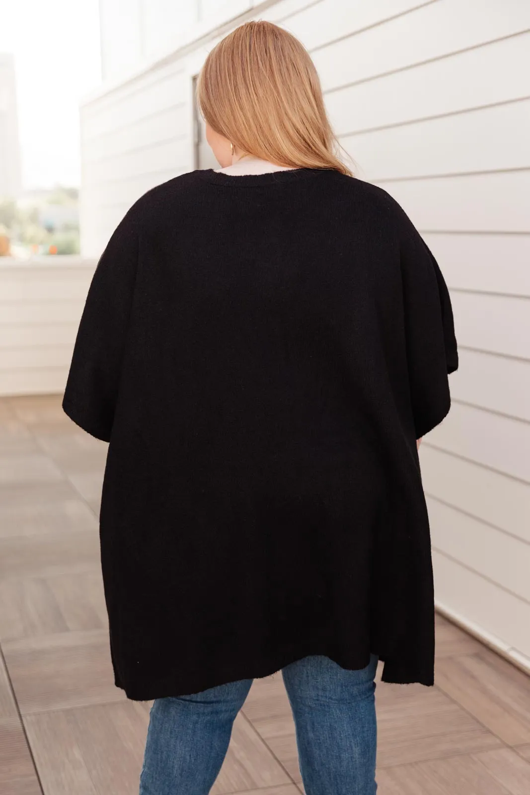 Pocket Poncho in Black