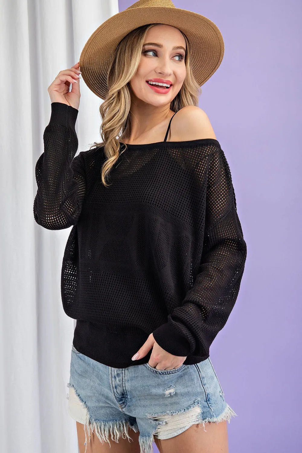 POINTELLE KNIT SWEATER