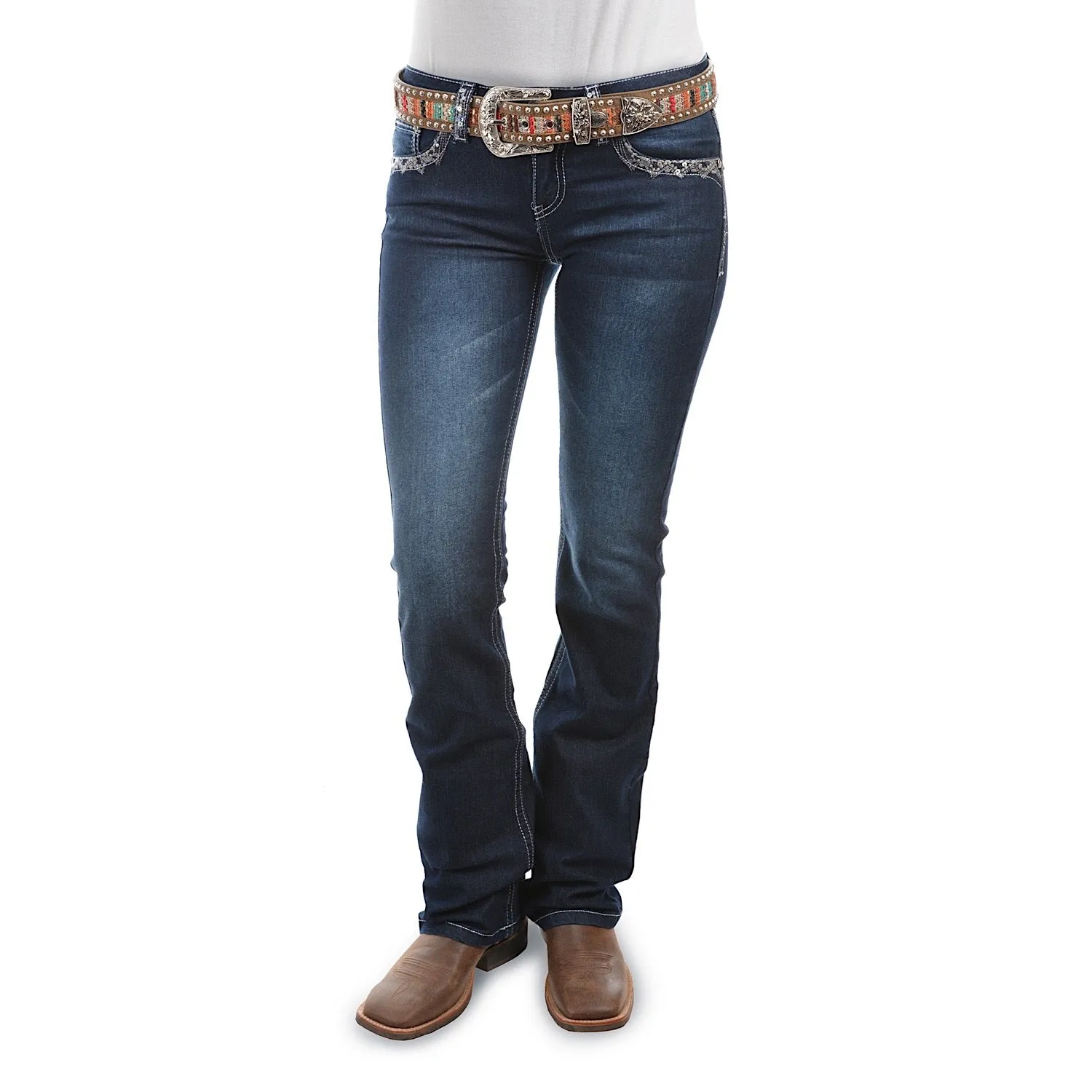 Pure Western Women's Taylor Boot Cut Jean 34 Leg Midnight