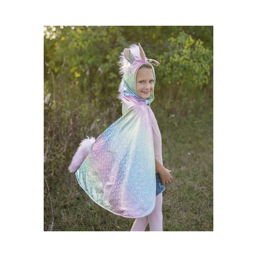 Rainbow Reversible Unicorn Dragon Cape, Size 5-6