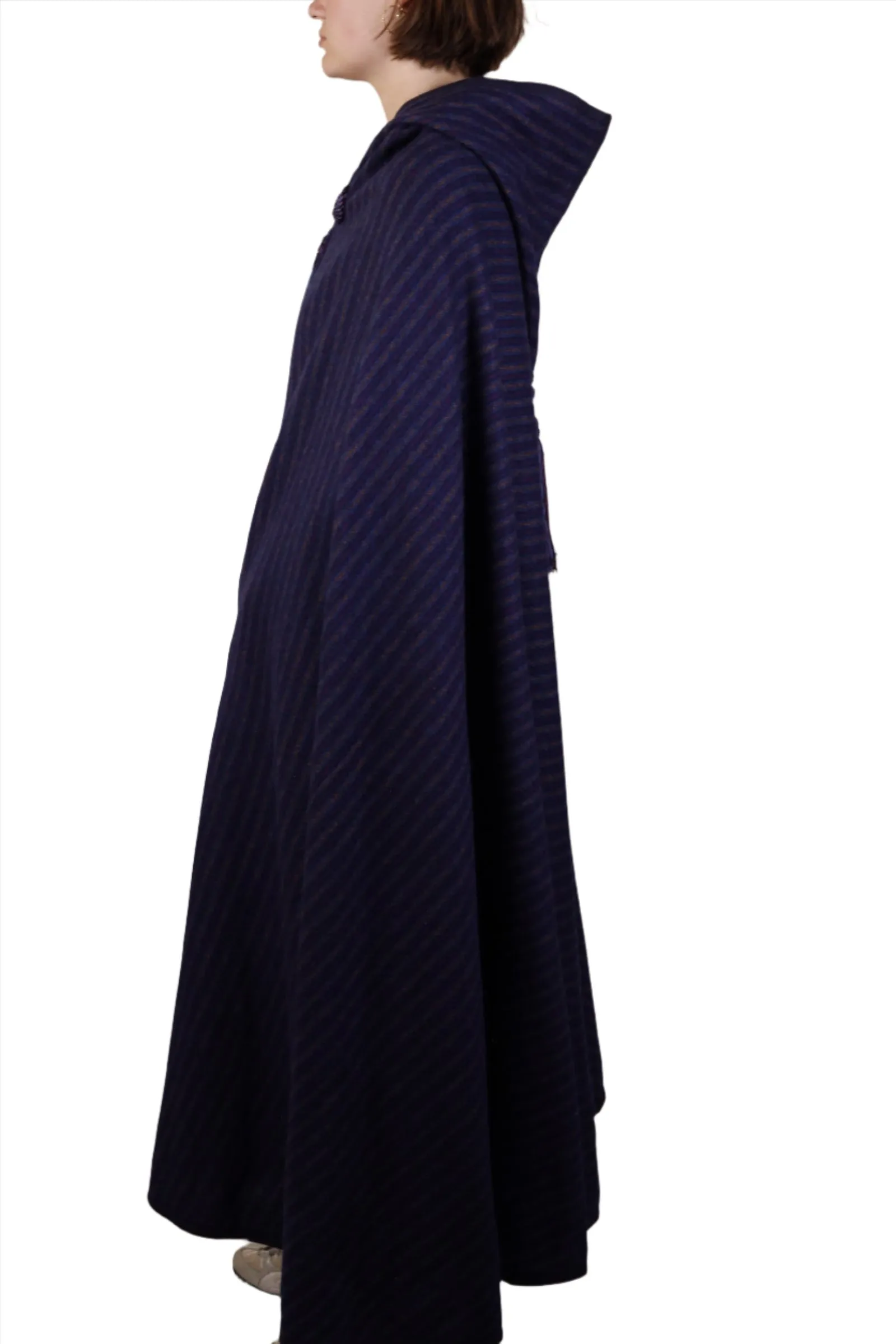 Saint Laurent, Rive Gauche, Blue Wool Cape 1970s