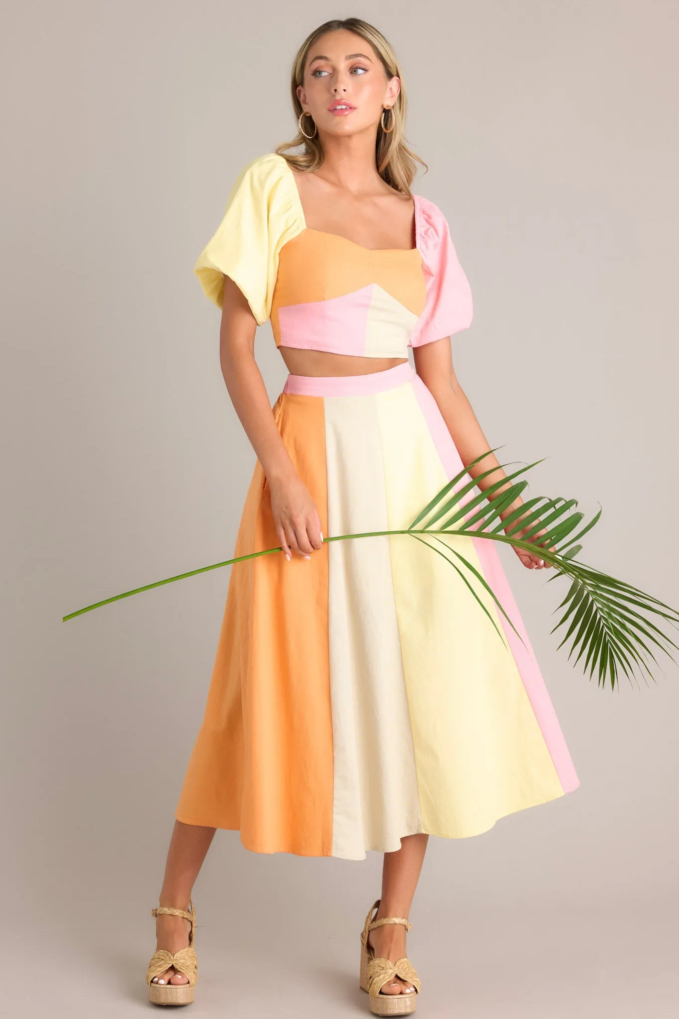 Sherbet Dreams Pastel Multi Midi Skirt