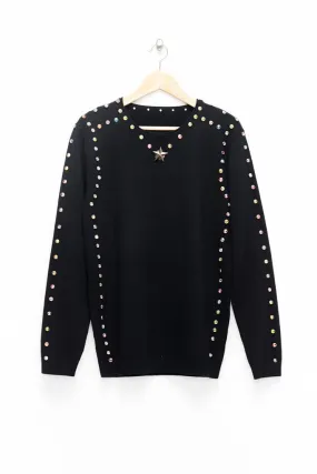 Slade Collection- Diamond Rivet Detailed Knitted Top