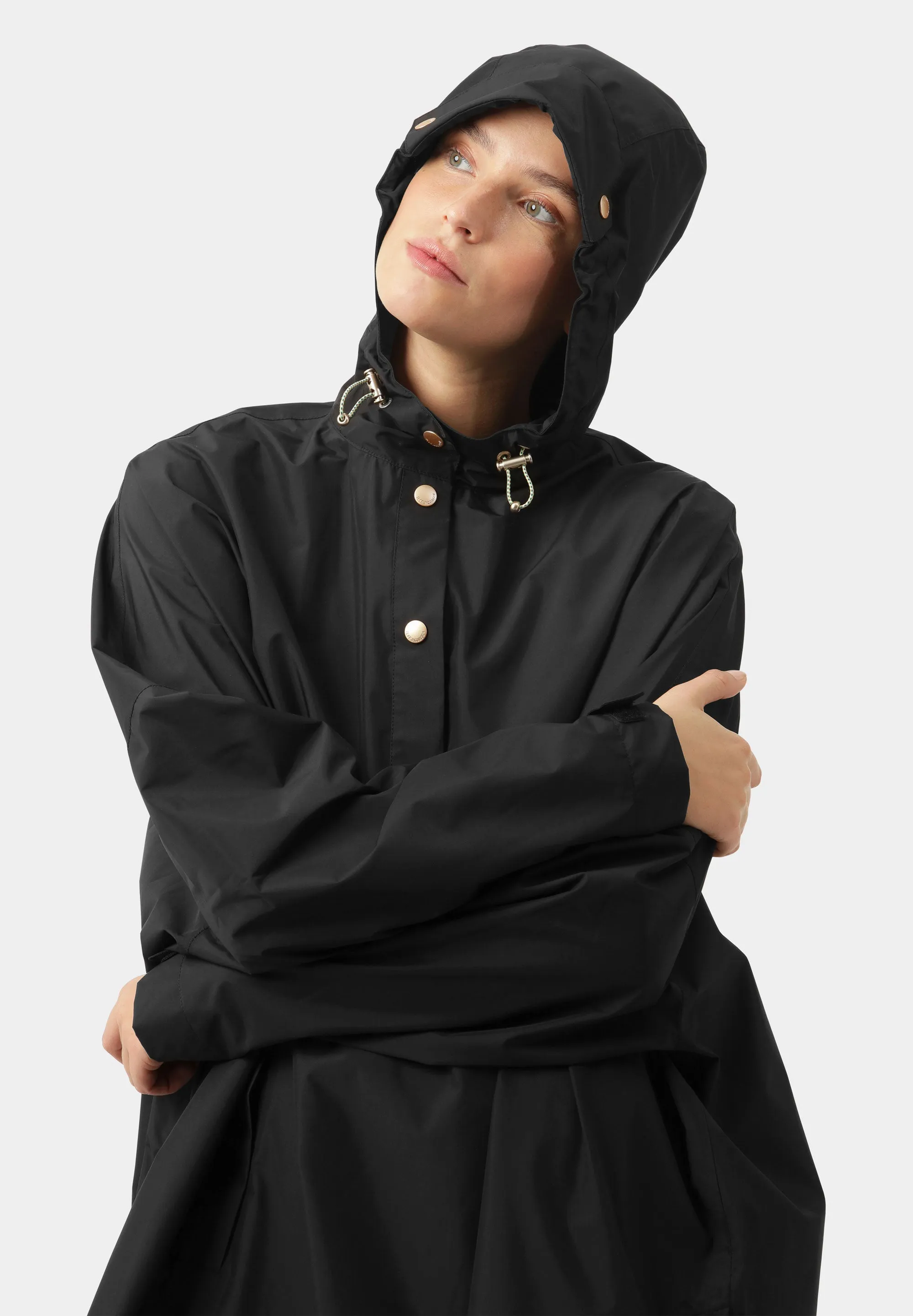 Sleeved Rain Poncho Black