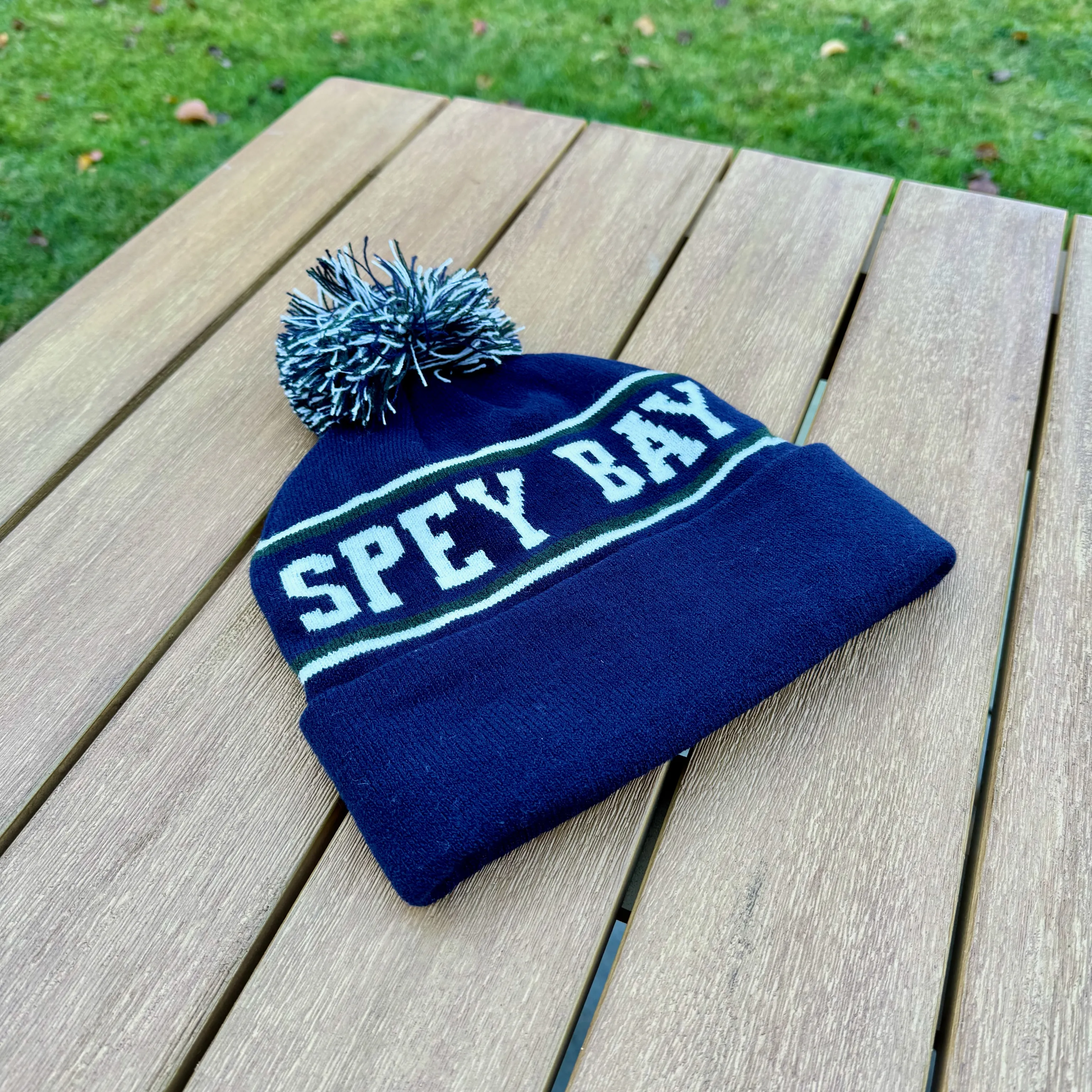 Spey Bay Pom Beanie - Navy