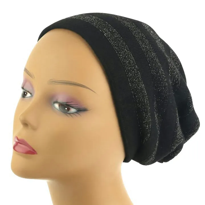 Stripe Knit Beanie Hat