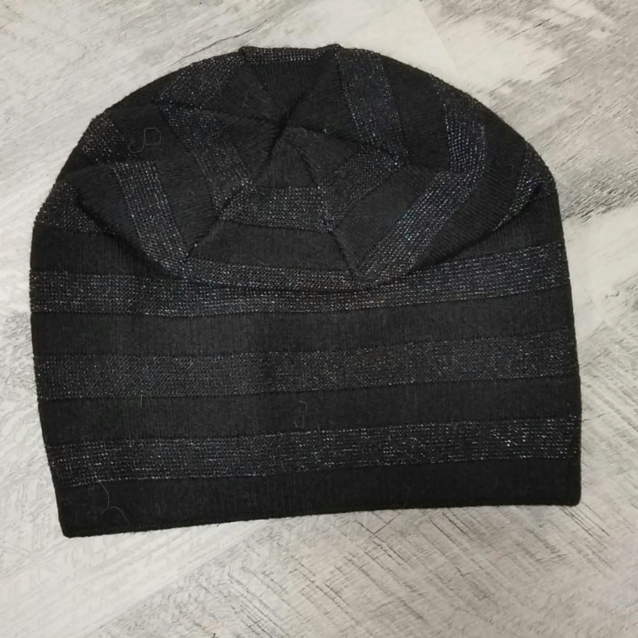 Stripe Knit Beanie Hat