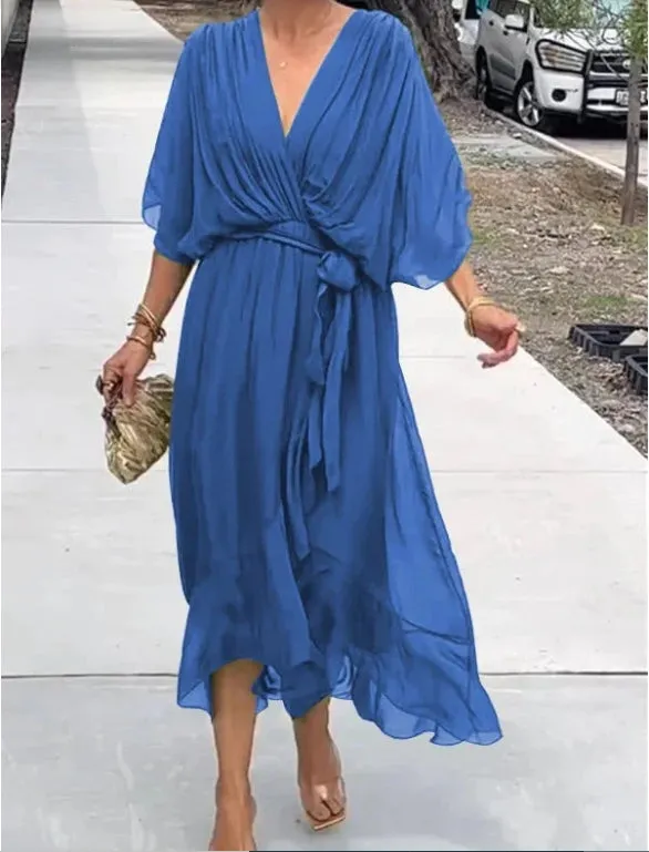 Stylish and Elegant V-neck Plus Size Dress