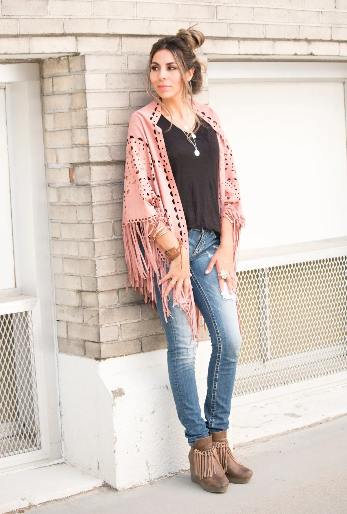 Suede Fringe Poncho | 6 Colors