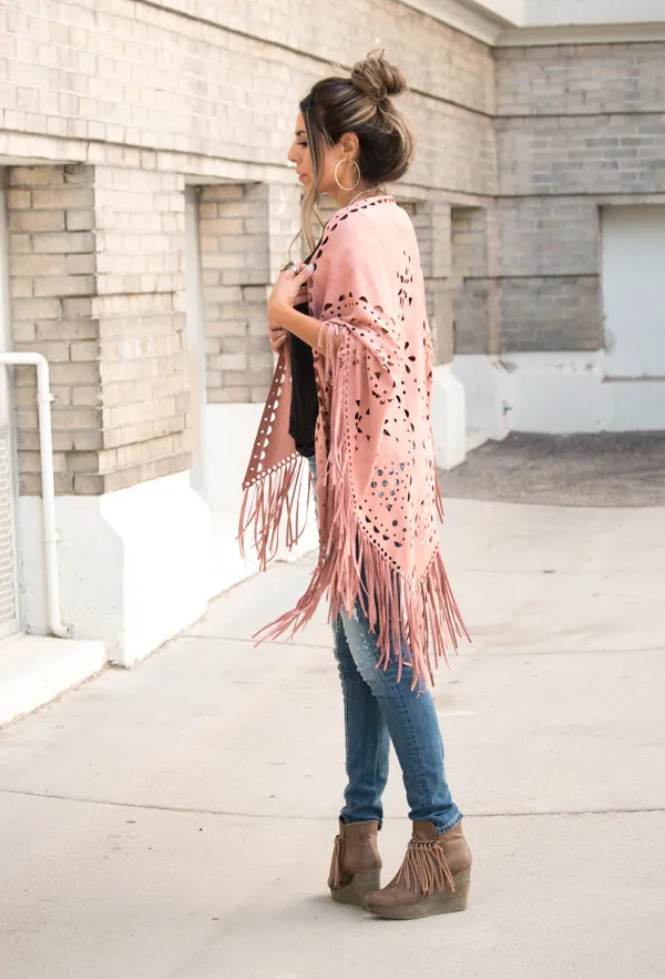 Suede Fringe Poncho | 6 Colors