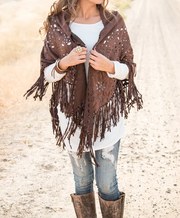 Suede Fringe Poncho | 6 Colors