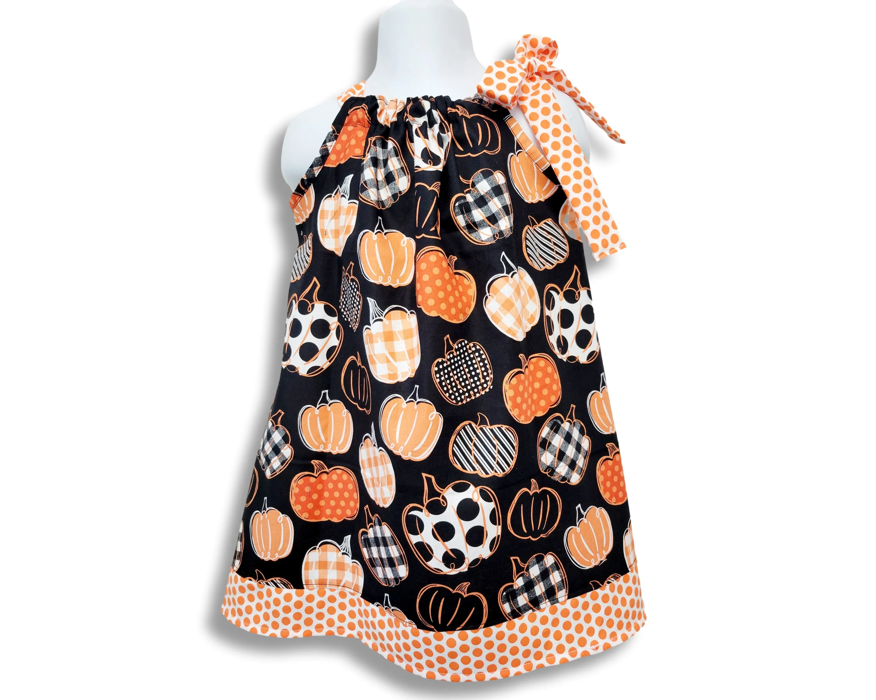 Thanksgiving Pillowcase Girls dress, Pumpkin Girls Pillowcase Dress,  Girls Dress,  Pillowcase Girls Dress