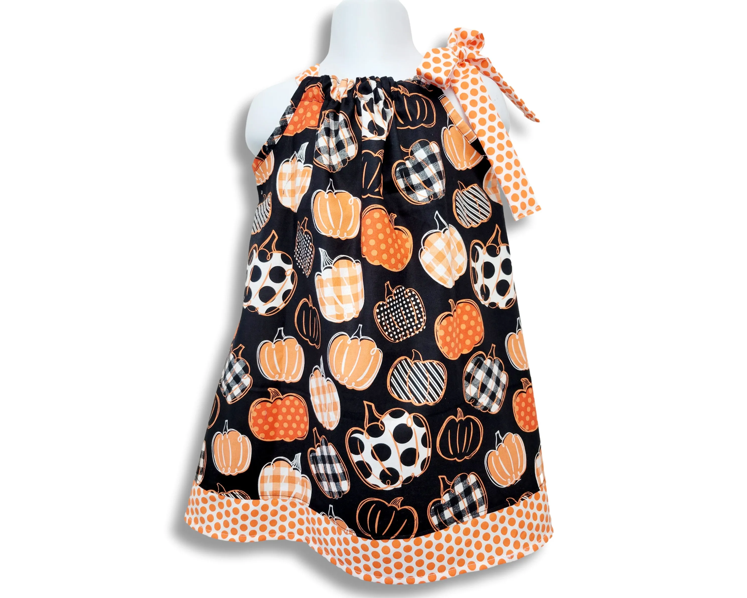 Thanksgiving Pillowcase Girls dress, Pumpkin Girls Pillowcase Dress,  Girls Dress,  Pillowcase Girls Dress