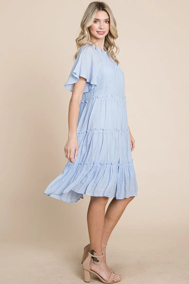 Tiered Babydoll Dress with Pockets