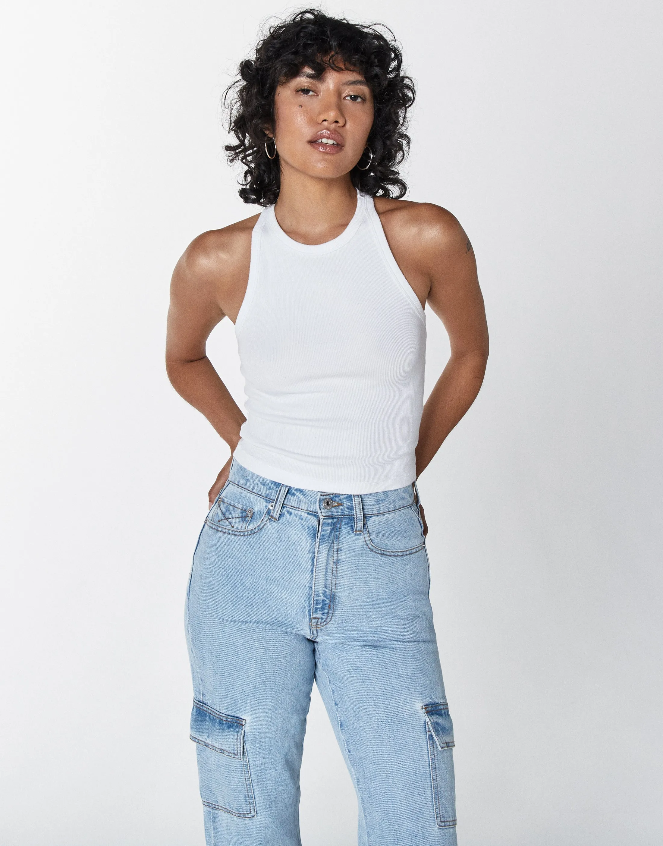 Unpublished Jolene High-Rise Cargo Relaxed Flare Pants in Echo Park