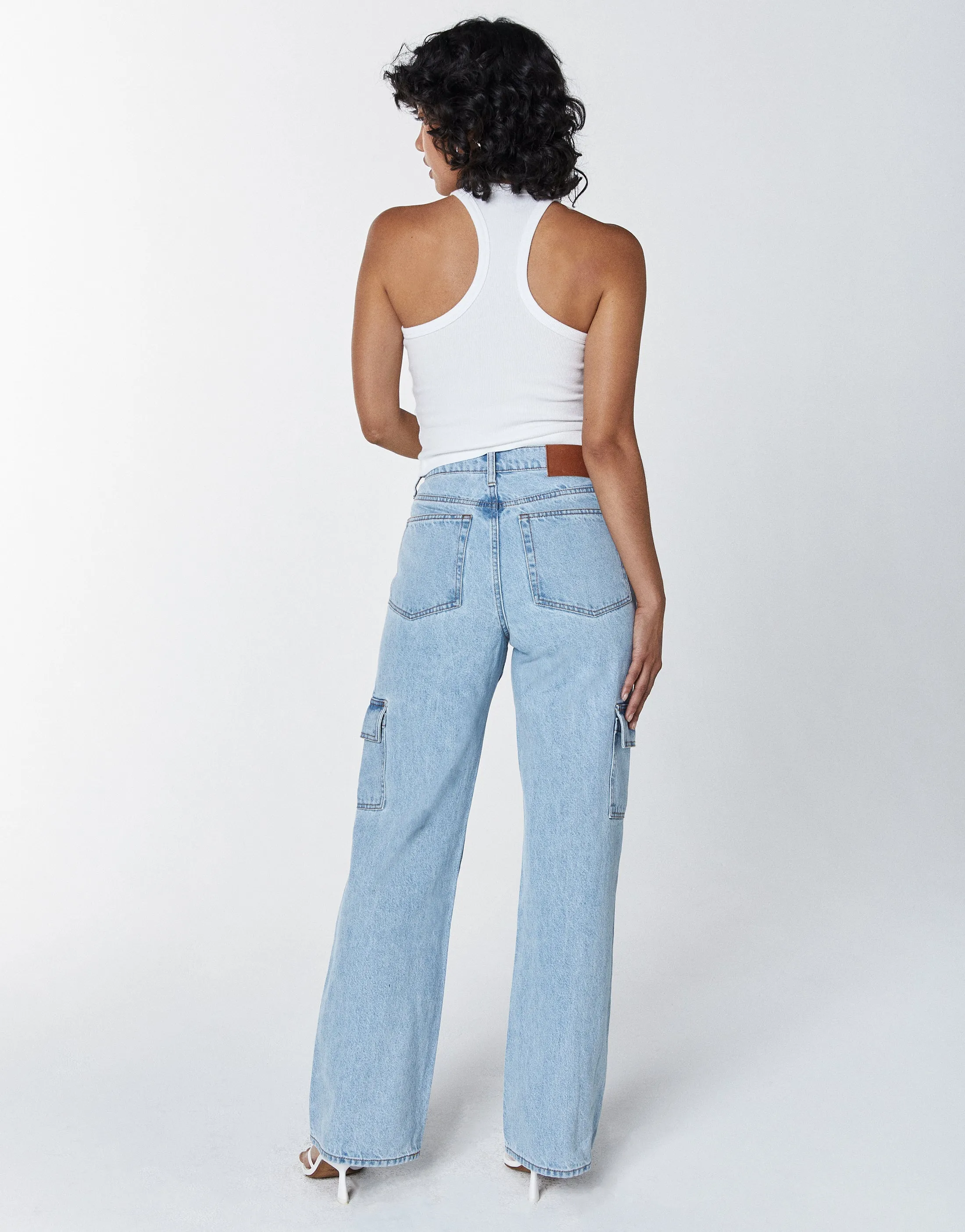 Unpublished Jolene High-Rise Cargo Relaxed Flare Pants in Echo Park