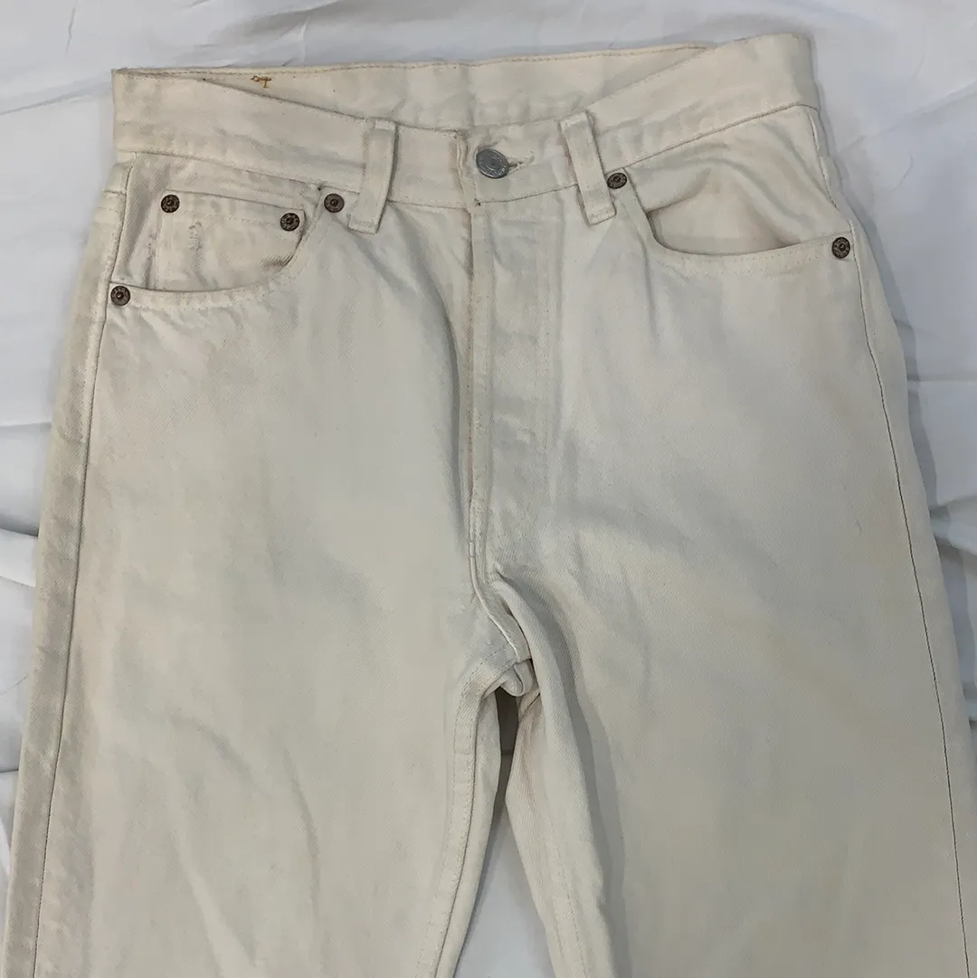 Vintage Levi’s 501 Cream Denim Jeans - W28